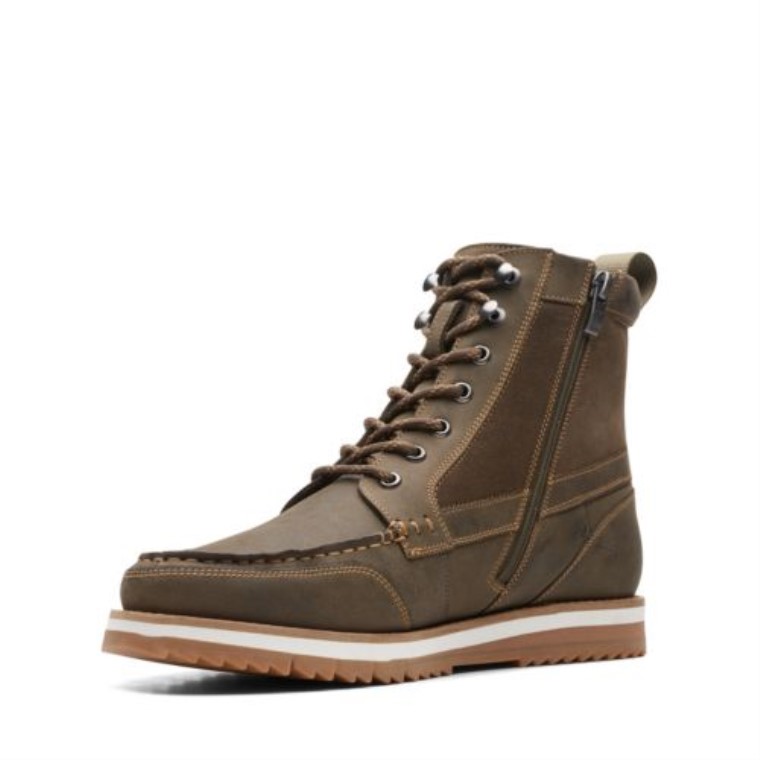 Clarks Cuero Oliva Oscuro Durston Hola