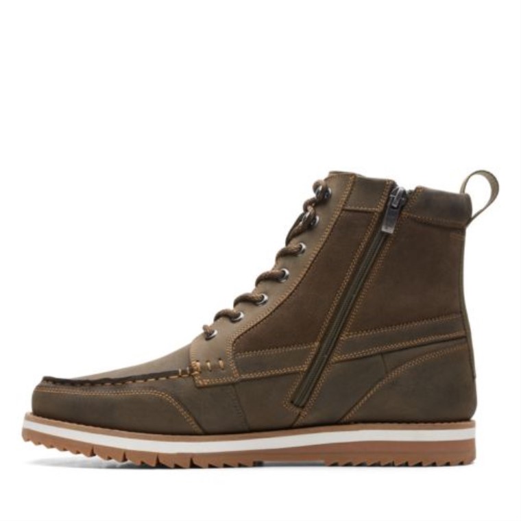 Clarks Cuero Oliva Oscuro Durston Hola