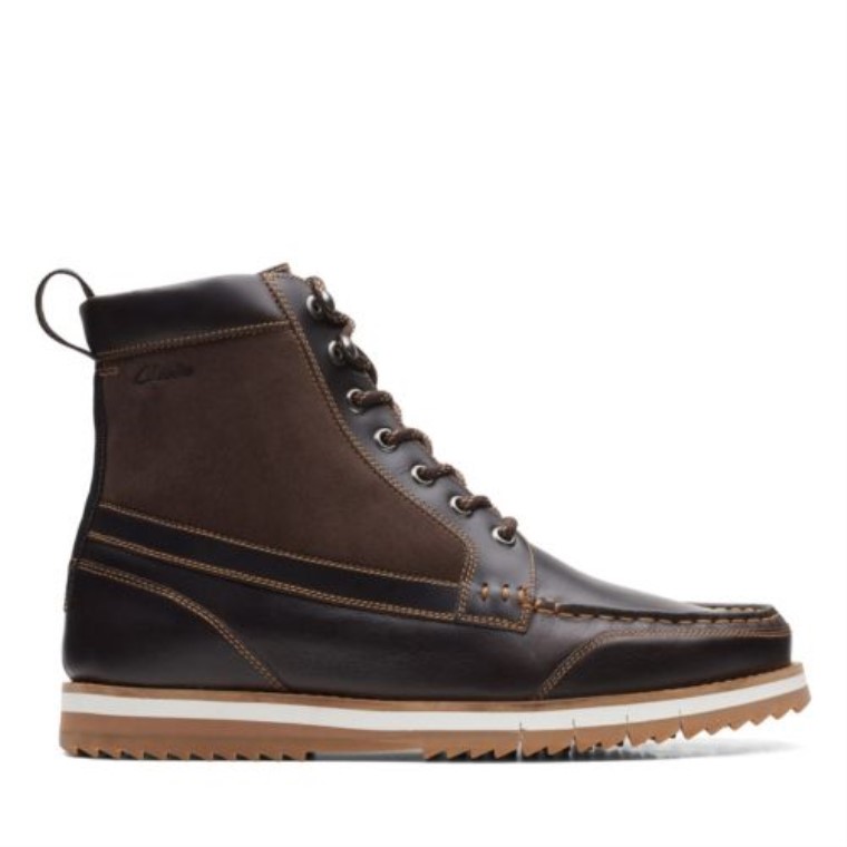 Clarks Durston Hola Cuero Marrón Oscuro