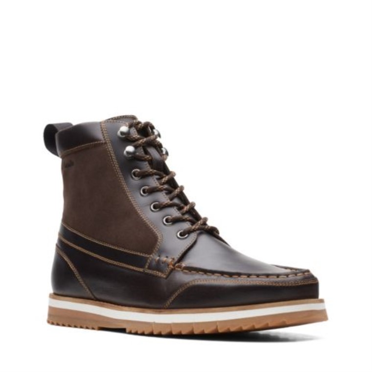 Clarks Durston Hola Cuero Marrón Oscuro