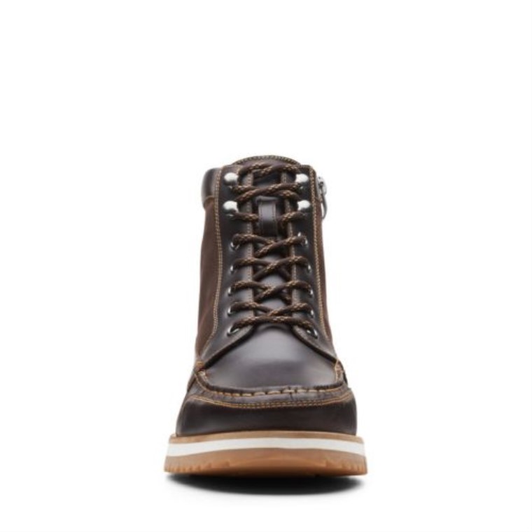Clarks Durston Hola Cuero Marrón Oscuro