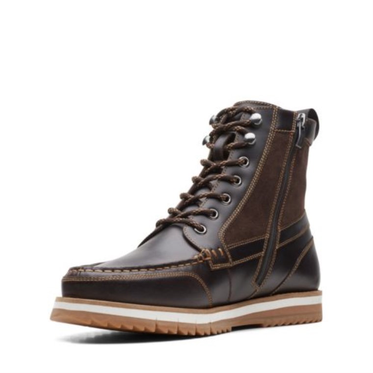 Clarks Durston Hola Cuero Marrón Oscuro