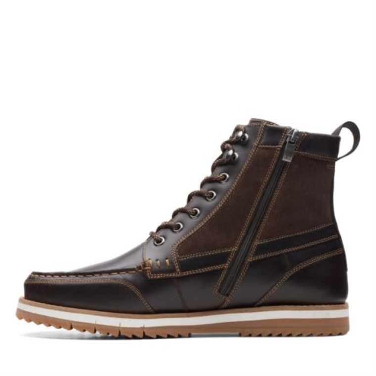 Clarks Durston Hola Cuero Marrón Oscuro