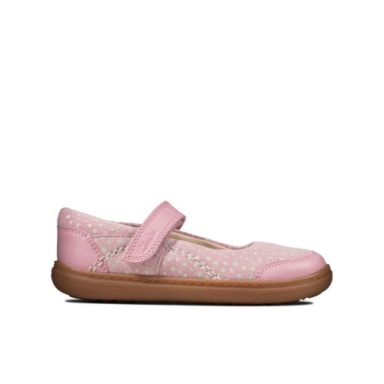 Clarks Rosa Polvoriento Cuero Flash Raya Inf F Fit