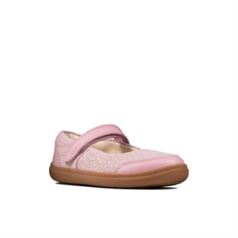 Clarks Rosa Polvoriento Cuero Flash Raya Inf F Fit