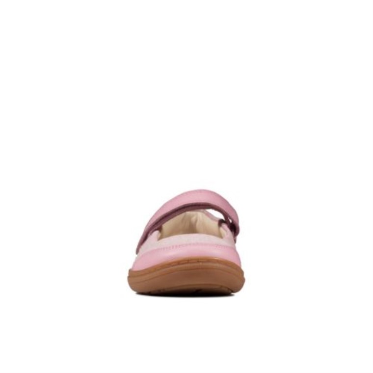 Clarks Rosa Polvoriento Cuero Flash Raya Inf F Fit