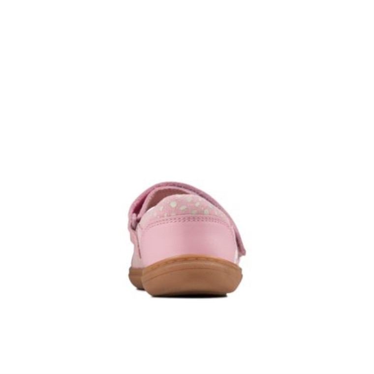 Clarks Rosa Polvoriento Cuero Flash Raya Inf F Fit