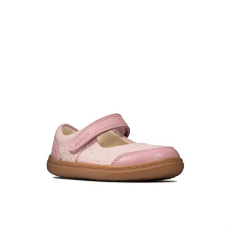 Clarks Cuero Rosa Polvoriento Flashbright Fst Ajuste H