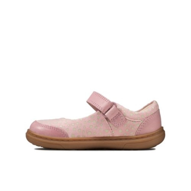 Clarks Cuero Rosa Polvoriento Flashbright Fst Ajuste H