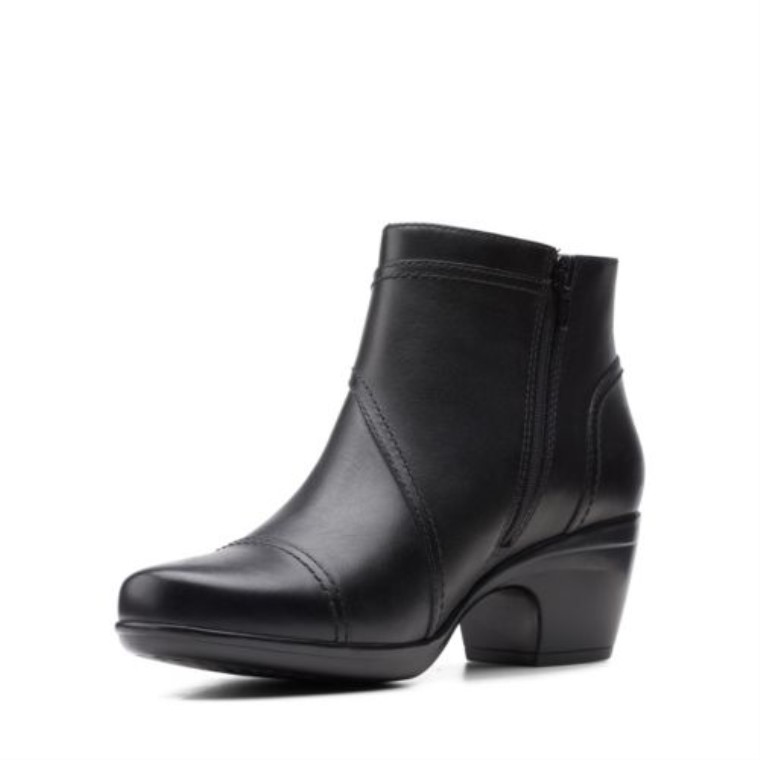 Clarks Emily Calle Cuero Negro