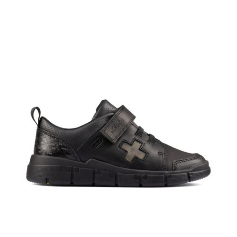 Clarks Encode Flash Jnr G Fit Cuero Negro