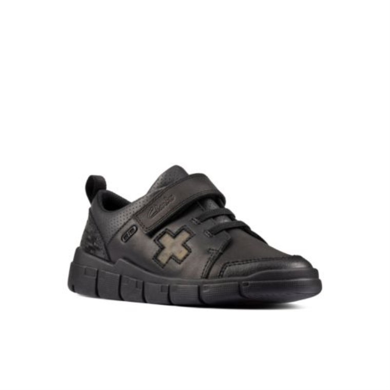Clarks Encode Flash Jnr G Fit Cuero Negro