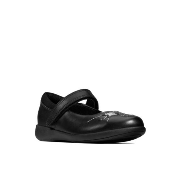 Clarks Etch Spark Inf G Fit Cuero Negro