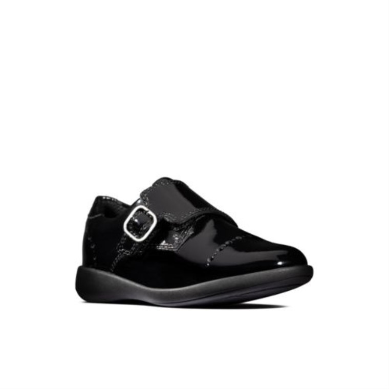 Correa Clarks Etch Inf F Fit Charol Negro