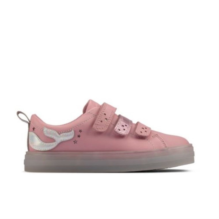 Clarks Flareshelllo Jnr G Fit Cuero Rosa