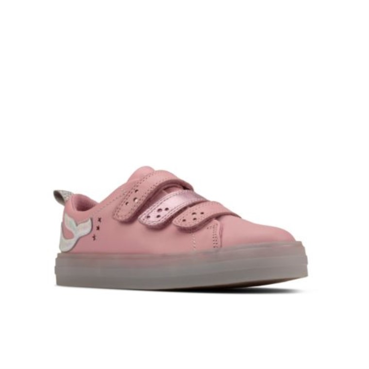 Clarks Flareshelllo Jnr G Fit Cuero Rosa