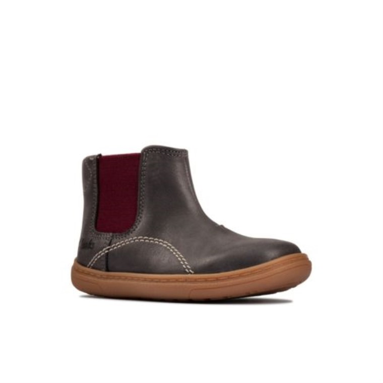 Clarks Flash Sea Fst F Fit Gris Oscuro Lea