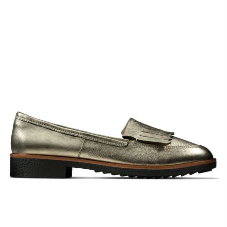 Clarks Griff Falda Escocesa Piedra Metálico