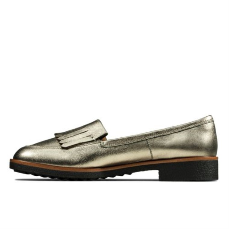 Clarks Griff Falda Escocesa Piedra Metálico