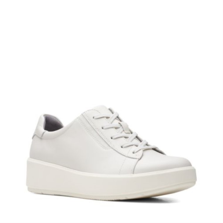 Clarks Layton Encaje Cuero Blanco