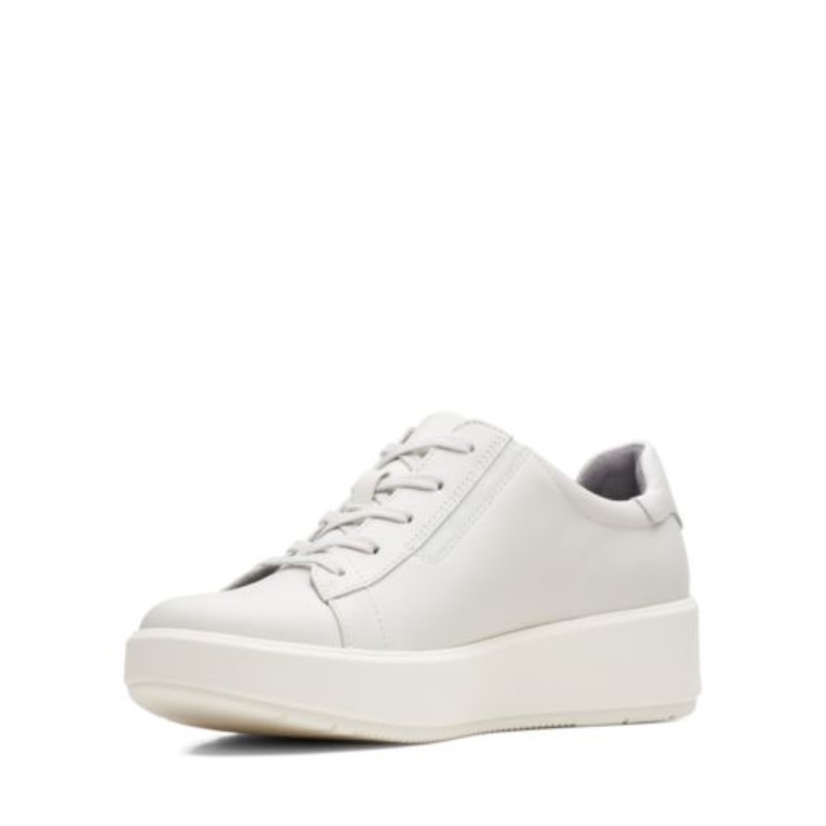 Clarks Layton Encaje Cuero Blanco