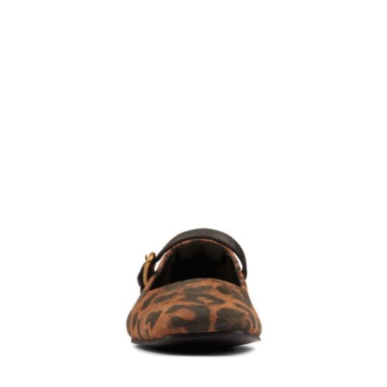 Clarks Leopard Suede Pure Tbar