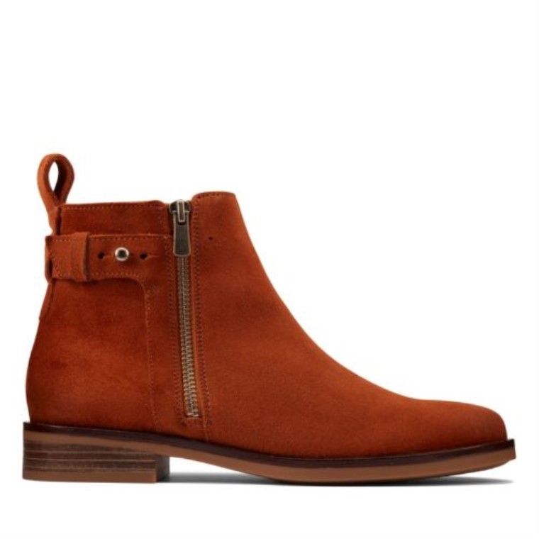 Clarks Memi Lo Dark Tan Suede