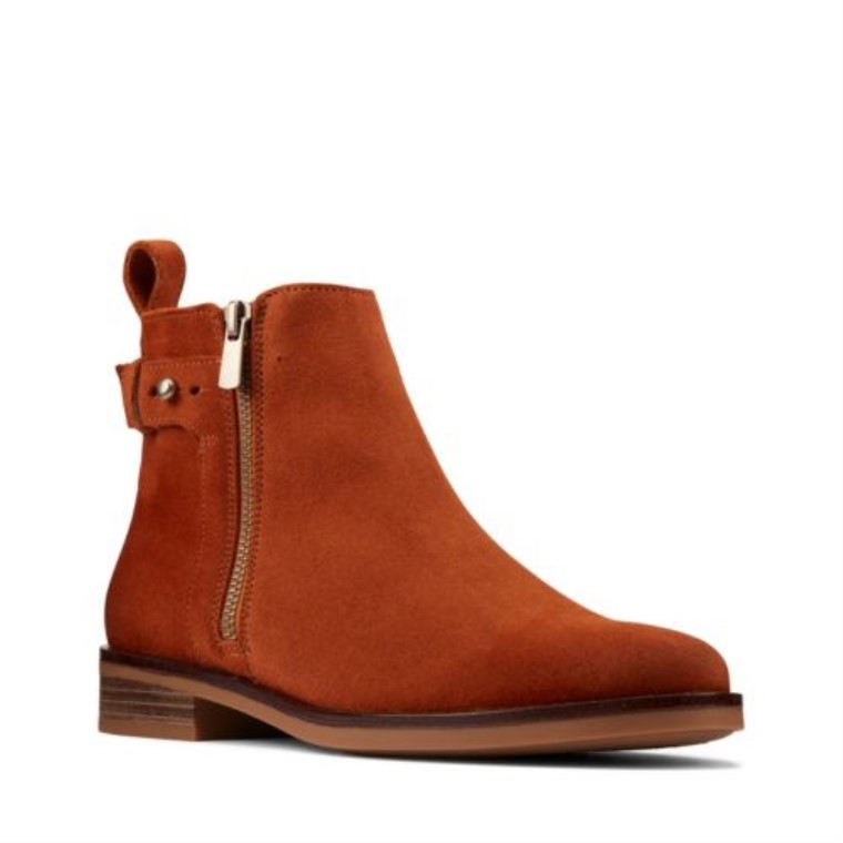 Clarks Memi Lo Dark Tan Suede