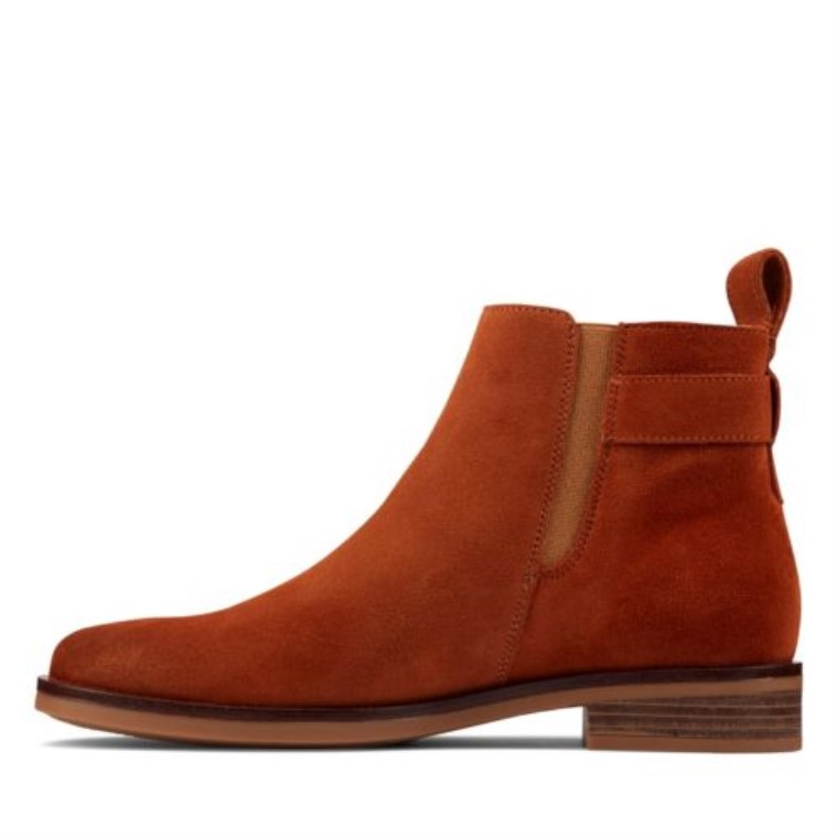 Clarks Memi Lo Dark Tan Suede