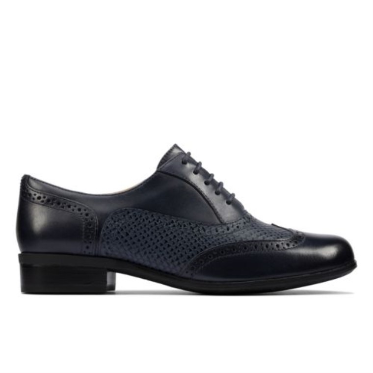 Clarks Azul Marino Combi Cuero Hamble Roble