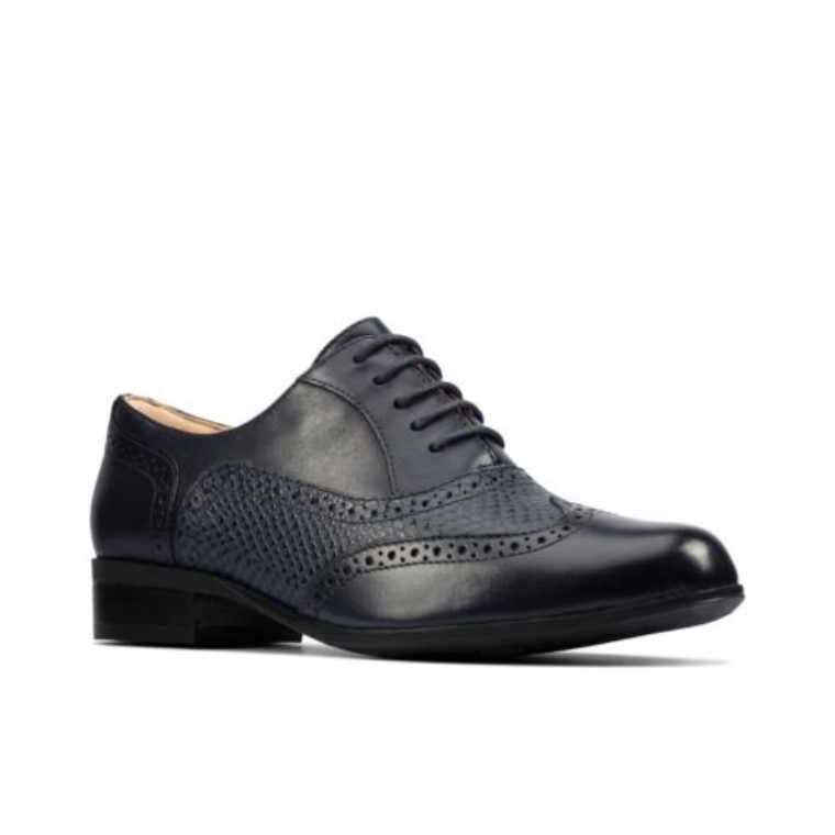 Clarks Azul Marino Combi Cuero Hamble Roble