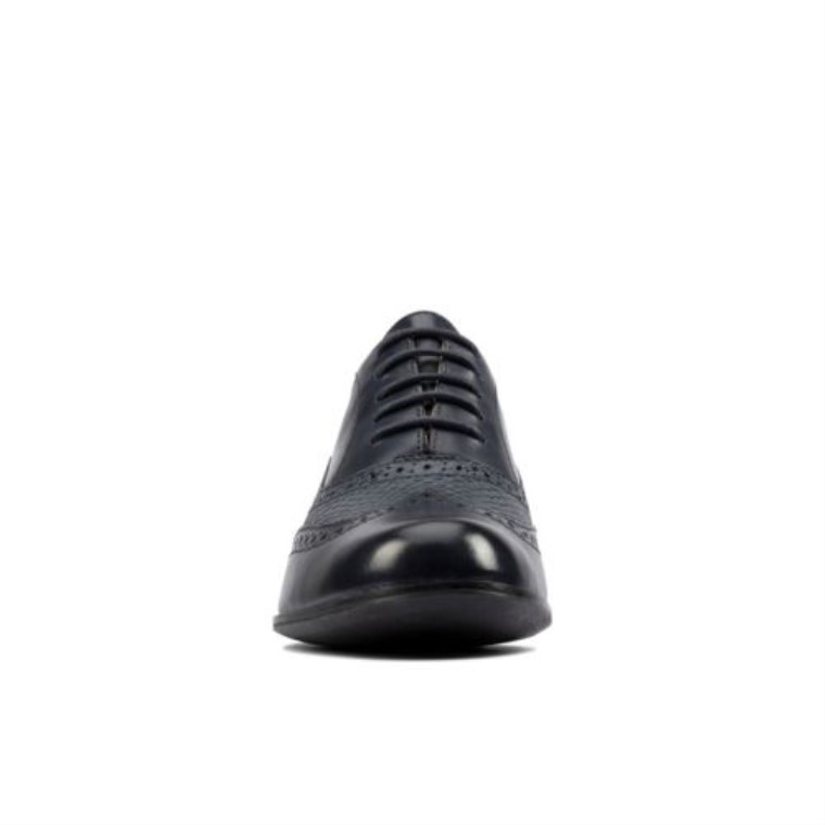Clarks Azul Marino Combi Cuero Hamble Roble