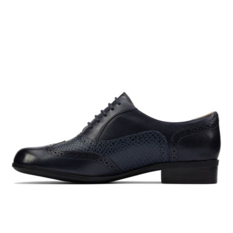 Clarks Azul Marino Combi Cuero Hamble Roble