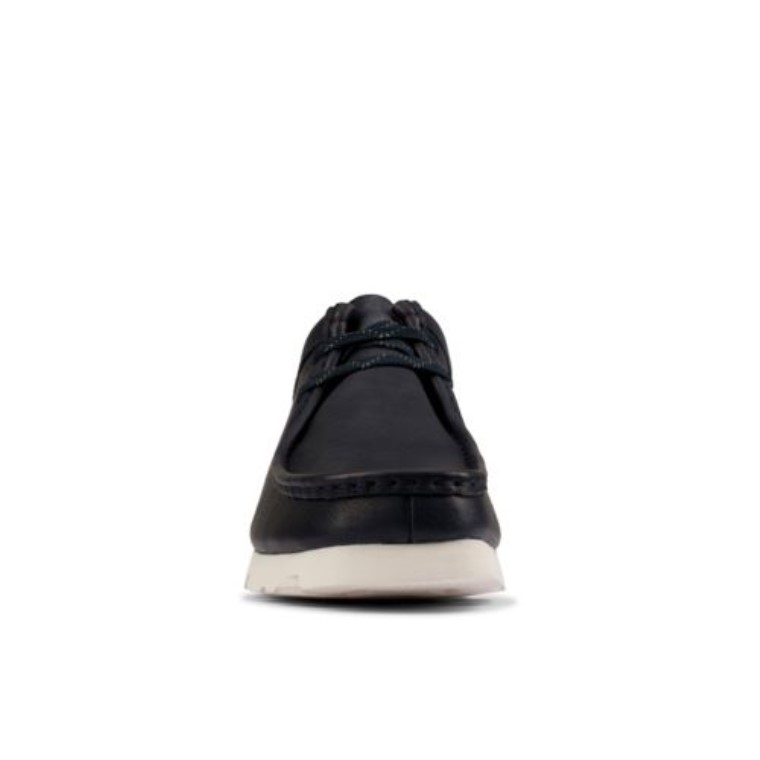 Wallabee De Cuero Clarks Azul Marino Gtx