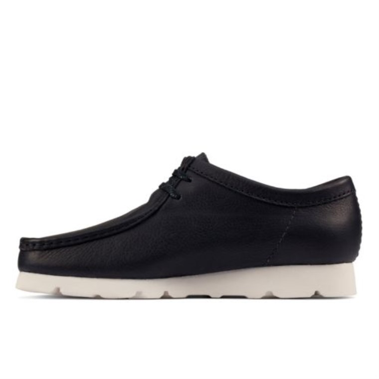 Wallabee De Cuero Clarks Azul Marino Gtx
