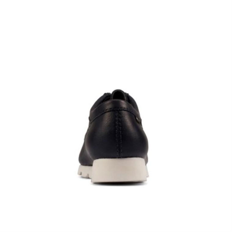Wallabee De Cuero Clarks Azul Marino Gtx