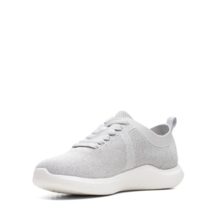 Clarks Nuevo Brillo Gris Claro