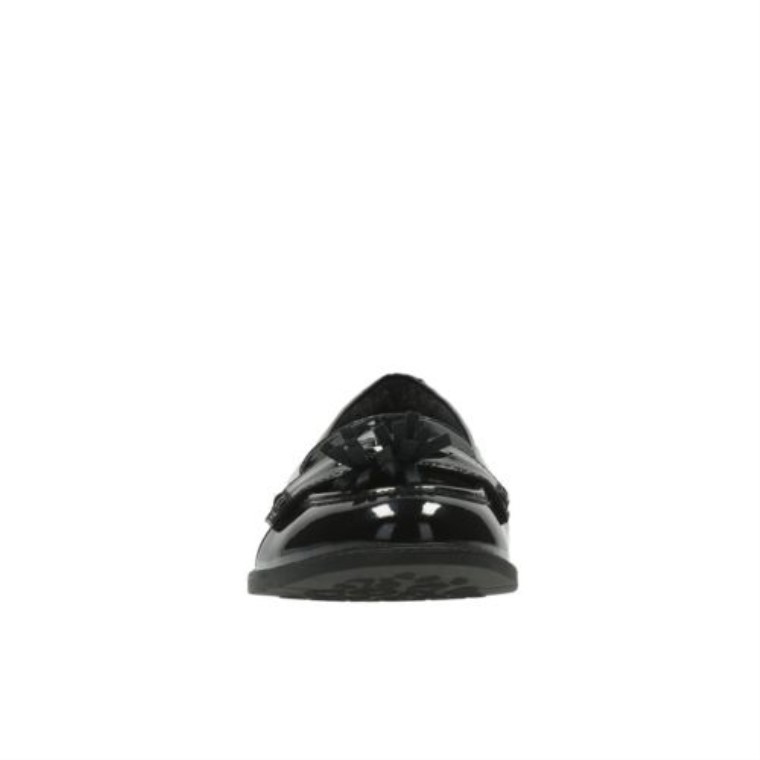 Clarks Preppy Edge Bl Jnr F Ajuste Charol Negro