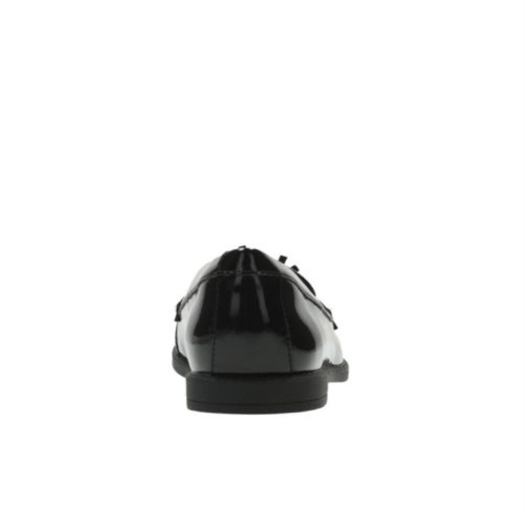 Clarks Preppy Edge Bl Jnr F Ajuste Charol Negro
