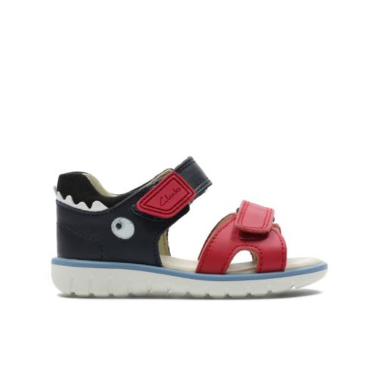 Clarks Roam Scale Fst G Fit Cuero Azul Marino/rojo