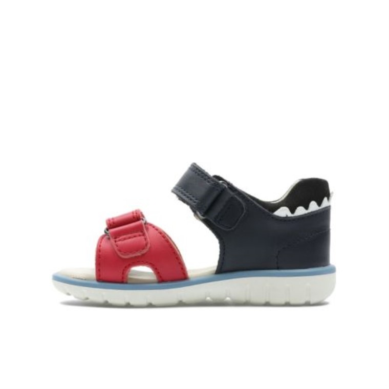 Clarks Roam Scale Fst G Fit Cuero Azul Marino/rojo