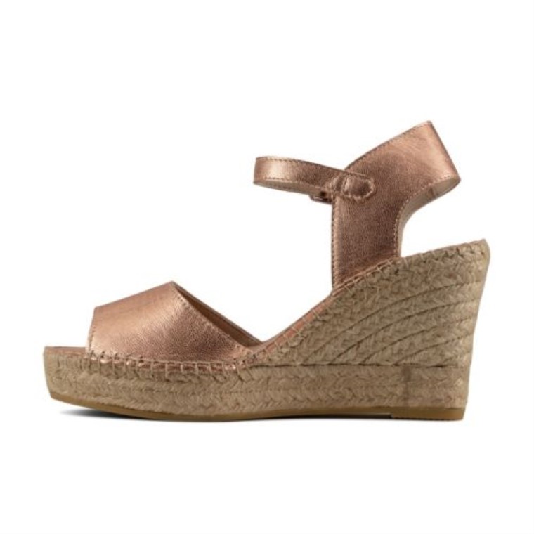 Clarks Oro Rosa Cuero Metalizado Pollensa Arena