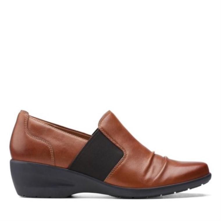 Clarks Rosely Step Cuero Tostado Oscuro