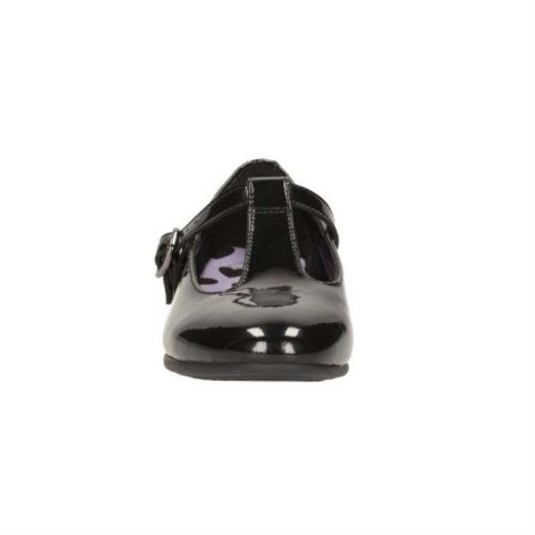 Clarks Selsey Fudge Jnr G Ajuste Charol Negro