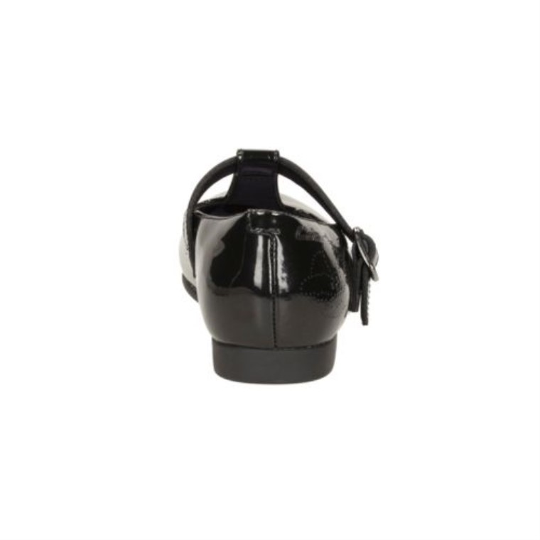 Clarks Selsey Fudge Jnr G Ajuste Charol Negro