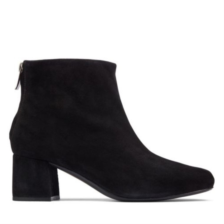 Clarks Sheer 55 Cremallera Ante Negro