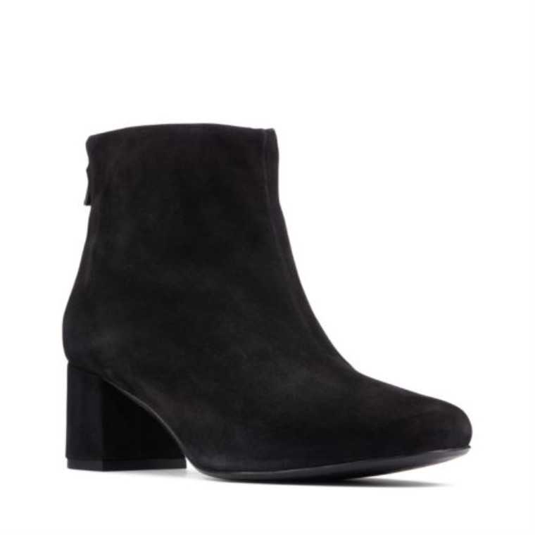 Clarks Sheer 55 Cremallera Ante Negro