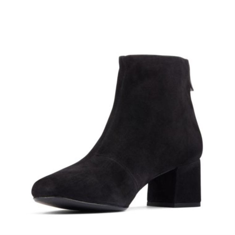 Clarks Sheer 55 Cremallera Ante Negro