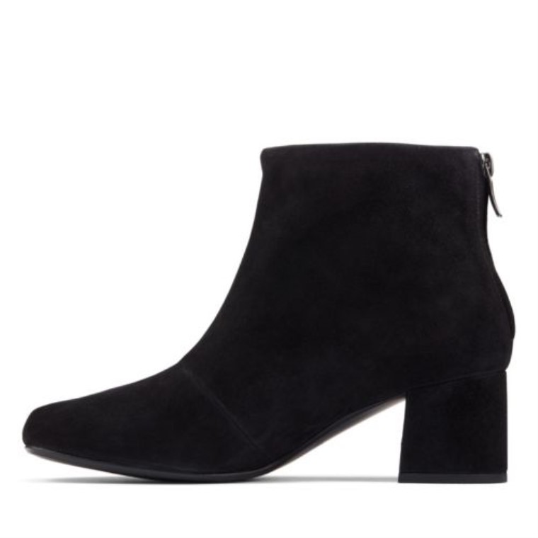 Clarks Sheer 55 Cremallera Ante Negro