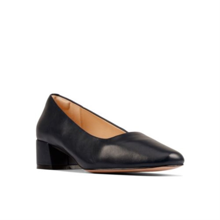 Clarks Sheer35 Court2 Cuero Azul Marino
